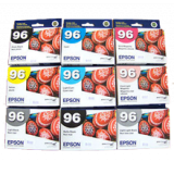 ~Brand New Original EPSON T096 UltraChrome K3 INK / INKJET Cartridge Set Photo Black Cyan Vivid Magenta Yellow Light Cyan Vivid Light Magenta Light Black Matte Black Light Light Black