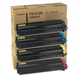 ~Brand New Original KYOCERA / MITA TK-512 Laser Toner Cartridge Set Black Cyan Yellow Magenta