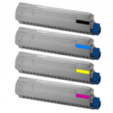 OKIDATA Type C14 Laser Toner Cartridge Set Black Cyan Yellow Magenta