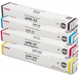 ~Brand New Original Canon GPR-55 Laser Toner Cartridge Set Black Cyan Magenta Yellow
