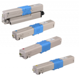 OKIDATA C332 / MC363 Laser Toner Cartridge Set Black Cyan Magenta Yellow