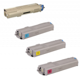 OKIDATA C532 / MC573 High Yield Laser Toner Cartridge Set Black Cyan Magenta Yellow