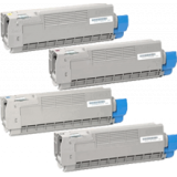 OKIDATA C612 Laser Toner Cartridge Set Black Cyan Magenta Yellow